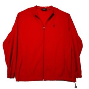 Classic Athleisure Bold Red Full-zip Classic Refined Long Sleeve Golf Jacket